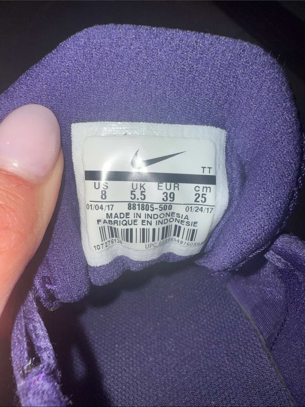 Nike Women’s Purple Mesh Athletic Sneakers - Picture 5 of 5